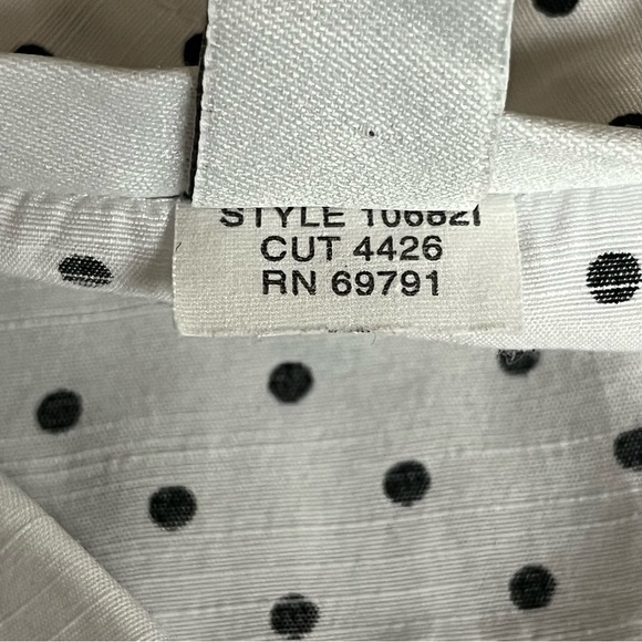 VTG Y2k Dressbarn Polka Dot Wrap Blouse Pinup Rockabilly Retro Preppy L Casual - Picture 7 of 9